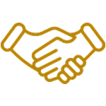 Integrity value icon - handshake symbol representing trust and professional partnership